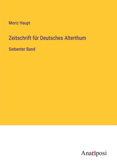 Zeitschrift für Deutsches Alterthum