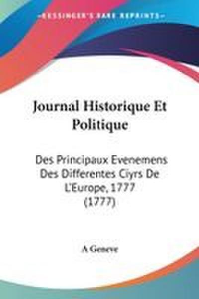 Journal Historique Et Politique