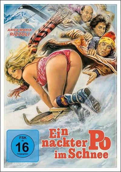 Ein nackter Po im Schnee