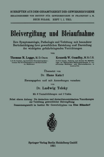 Bleivergiftung und Bleiaufnahme