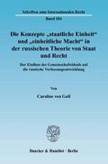 Die Konzepte ’staatliche Einheit’ und ’einheitliche Macht’ in der russischen Theorie von Staat und Recht