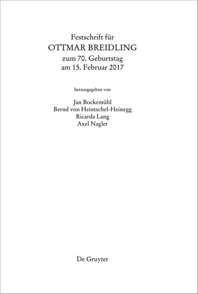 Festschrift für Ottmar Breidling zum 70. Geburtstag am 15. Februar 2017