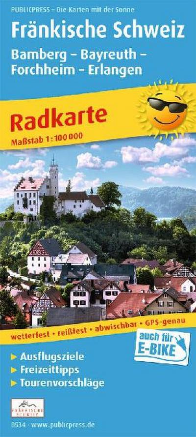 Fränkische Schweiz, Bamberg - Bayreuth, Forchheim - Erlangen 1:100 000