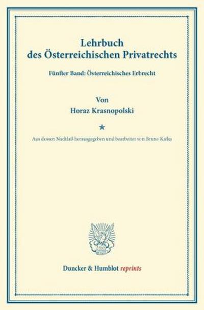 Lehrbuch des Österreichischen Privatrechts