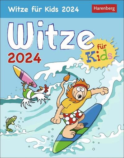 Witze für Kids Tagesabreißkalender 2024. Lustiger Tageskalender für Kinder. Humorvoller Tischkalender 2024 mit täglichen Kinder-Witzen. Kinder-Kalender zum Aufstellen.