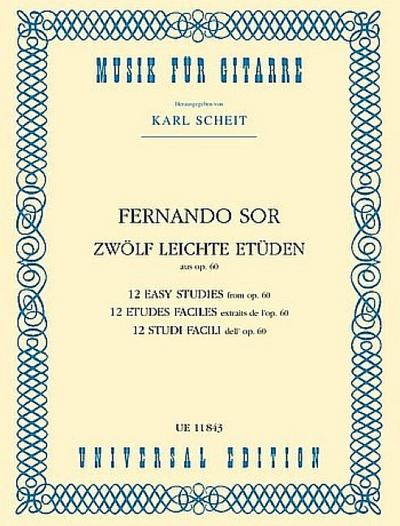 12 leichte Etüden op.60für Gitarre