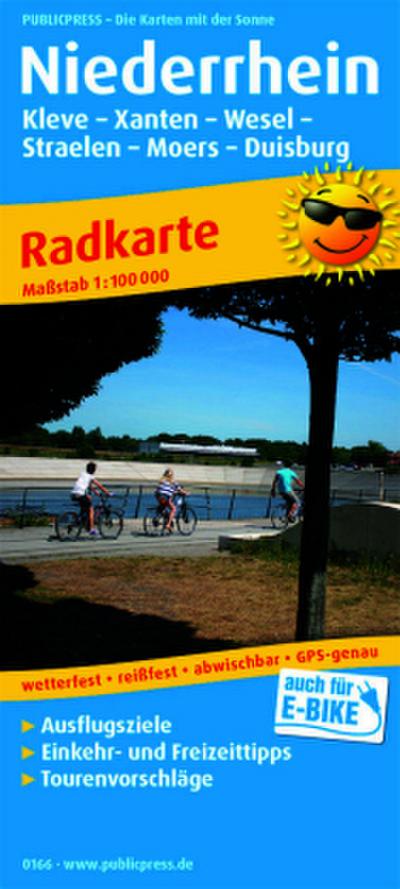 Publicpress Radkarte Niederrhein, Nördlicher Teil 1:100.000