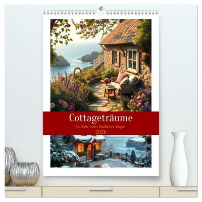 Cottageträume - Ein Jahr voller ländlicher Magie (hochwertiger Premium Wandkalender 2026 DIN A2 hoch), Kunstdruck in Hochglanz