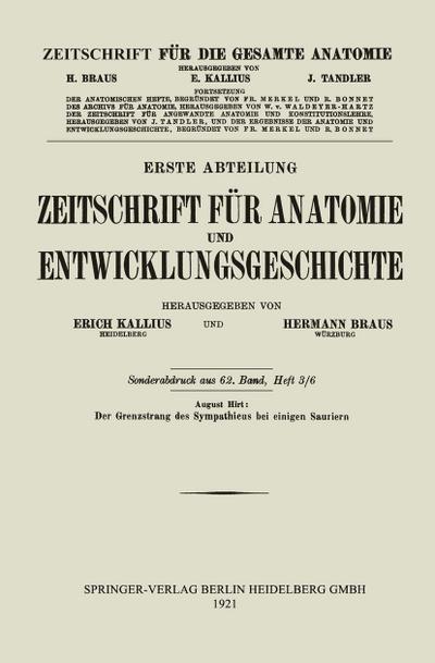 Der Grenzstrang des Sympathicus bei einigen Sauriern