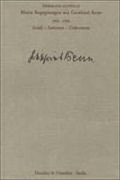 Meine Begegnungen mit Gottfried Benn. 1951-1956.