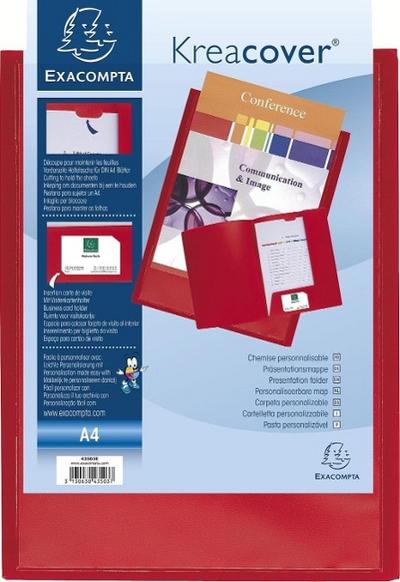 Präsentationsmappe Krea Cover PP rot mit Klarsichttasche