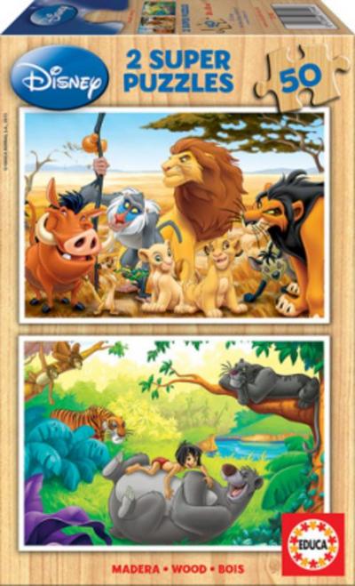 Educa - Disney - Tierfreunde - Puzzle 2x50 Teile