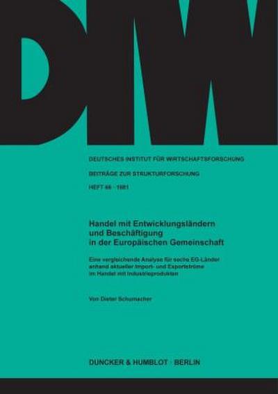 Handel mit Entwicklungsländern und Beschäftigung in der Europäischen Gemeinschaft.