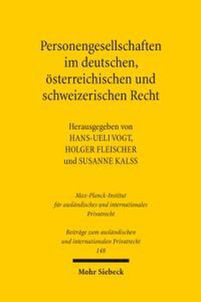 Personengesellschaften im deutschen, österreichischen und schweizerischen Recht