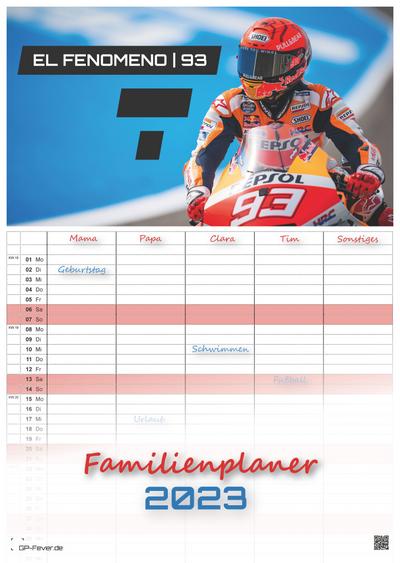 EL FENOMENO | 93 - Marquez - 2023 - Kalender | MotoGP DIN A3 - (Familienplaner)