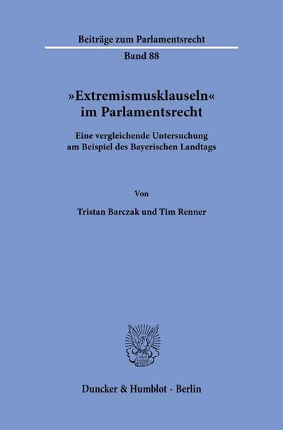 "Extremismusklauseln" im Parlamentsrecht