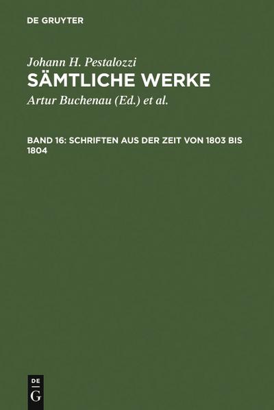 Schriften aus der Zeit von 1803 bis 1804