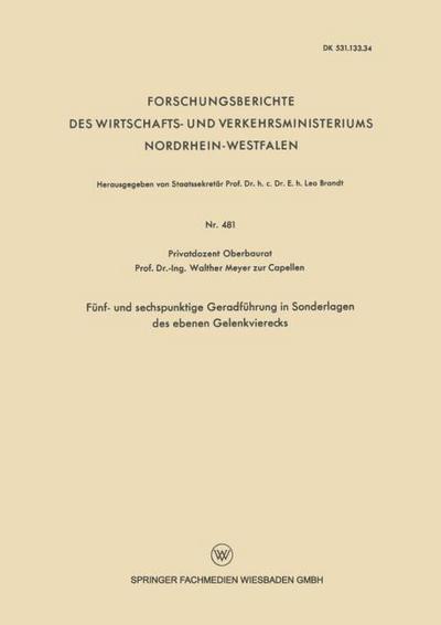 Fünf- und sechspunktige Geradführung in Sonderlagen des ebenen Gelenkvierecks