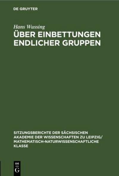 Über Einbettungen endlicher Gruppen