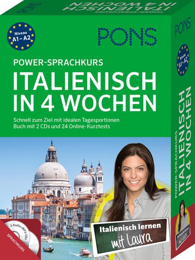 PONS Power-Sprachkurs Italienisch in 4 Wochen: Schnell zum Ziel mit idealen Tagesportionen. Buch mit 2 CDs und 24 Online-Kurztests