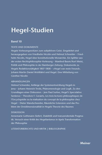 Hegel-Studien / Hegel-Studien
