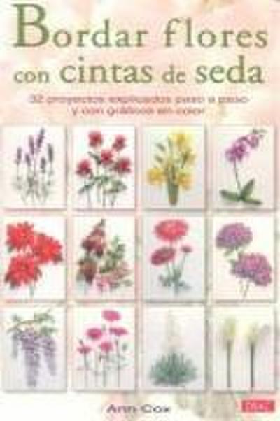 Bordar flores con cintas de seda