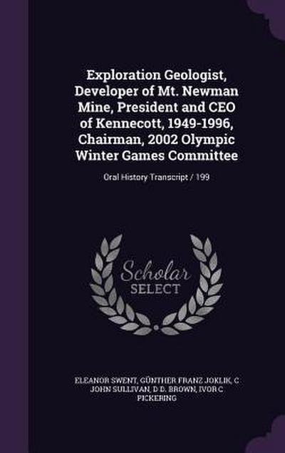 Exploration Geologist, Developer of Mt. Newman Mine, President and CEO of Kennecott, 1949-1996, Chairman, 2002 Olympic Winter Games Committee