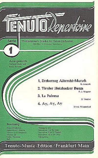 Tenuto Repertoire Serie 1:4 weltbekannte Stücke für Salonorchester