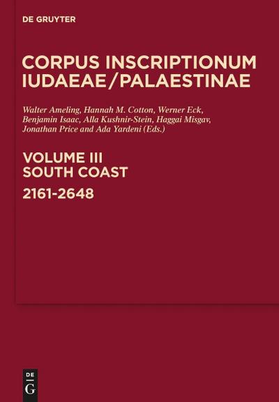 Corpus Inscriptionum Iudaeae/Palaestinae - Volume 3 Southcoast