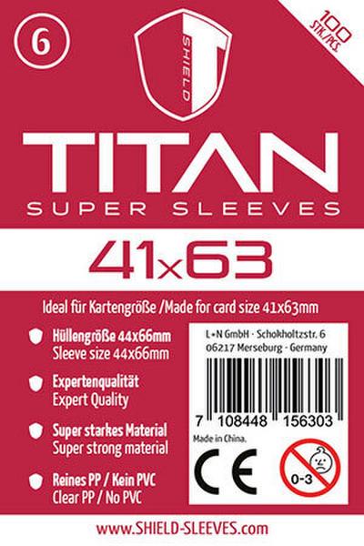 Shield Titan 6 - 100 Super Sleeves für Kartengröße 41 x 63 m