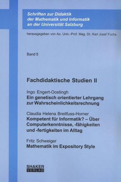 Fachdidaktische Studien II