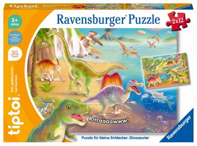 Ravensburger tiptoi Puzzle 00198 Puzzle für kleine Entdecker: Dinosaurier, Kinderpuzzle ab 3 Jahren, Dinosaurier Spielzeug für 1 Spieler, Dino Puzzle