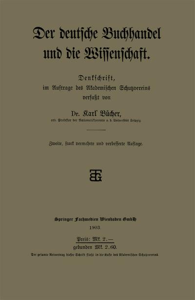 Der deutsche Buchhandel und die Wissenschaft