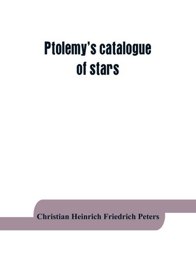 Ptolemy’s catalogue of stars