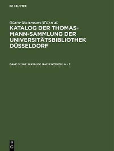 Sachkatalog nach Werken. A - Z
