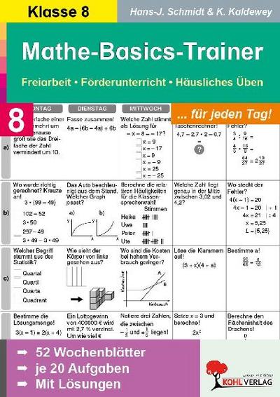 Mathe-Basics-Trainer / 8. Schuljahr Grundlagentraining für jeden Tag!