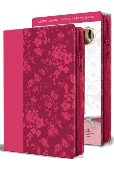 Biblia Reina Valera 1960 Letra Grande. Símil Piel Fucsia, Cremallera, Índice, Manual / Spanish Bible Rvr 1960. Handy Size, Large Print, Leathersoft