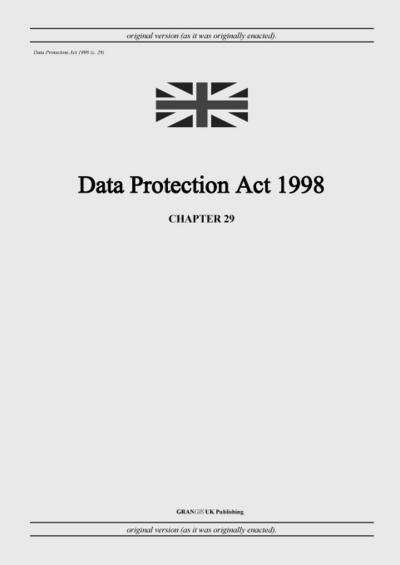 Data Protection Act 1998 (c. 29)