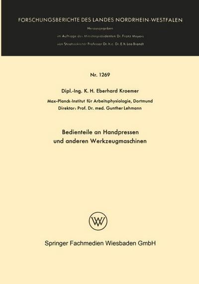 Bedienteile an Handpressen und anderen Werkzeugmaschinen