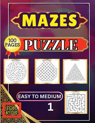 Mazes Puzzle for Kids 1 Easy to Medium