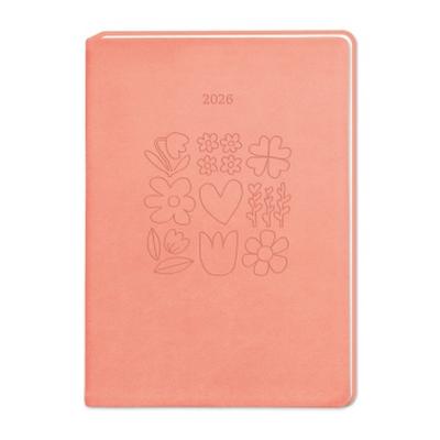 Terminplaner Lederlook 2026 Peach