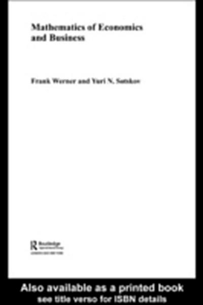 Mathematics of Economics and Business