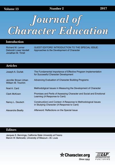 Journal of Character Education Volume 13, Issue 2, 2017
