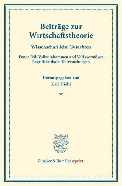 Beiträge zur Wirtschaftstheorie.
