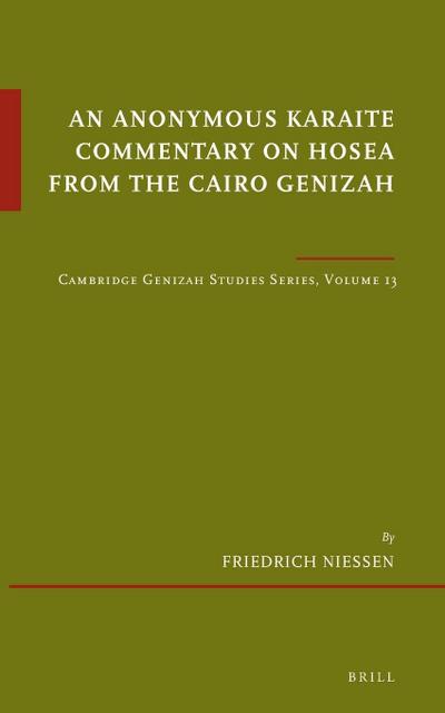 An Anonymous Karaite Commentary on Hosea from the Cairo Genizah