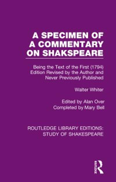 Specimen of a Commentary on Shakspeare
