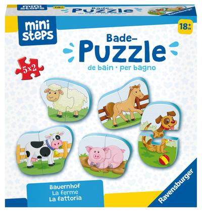 Ravensburger ministeps 4167 Bade-Puzzle Bauernhof - Badespielzeug, Spielzeug ab 18 Monate