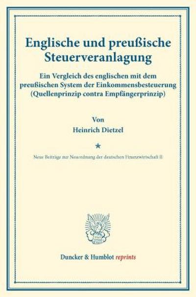Englische und preußische Steuerveranlagung.