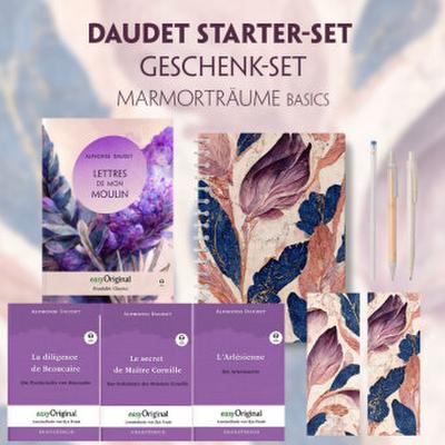 Alphonse Daudet Starter-Paket Geschenkset - 4 Bücher (mit Audio-Online) + Marmorträume Schreibset Basics, m. 4 Beilage, m. 4 Buch