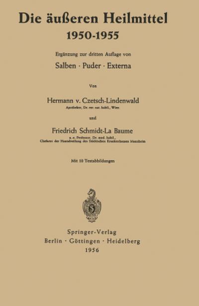 Die äußeren Heilmittel 1950-1955